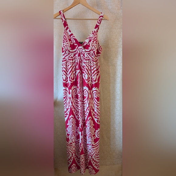 INC MAXI DRESS Sz. Petite Medium Orange & White - Picture 17 of 17